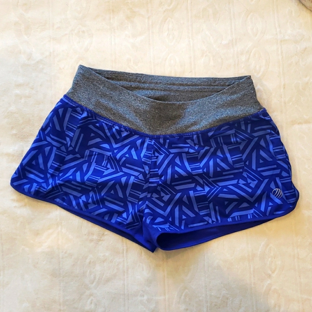 MPG. size small blue and gray workout shorts. Excellent condition.
